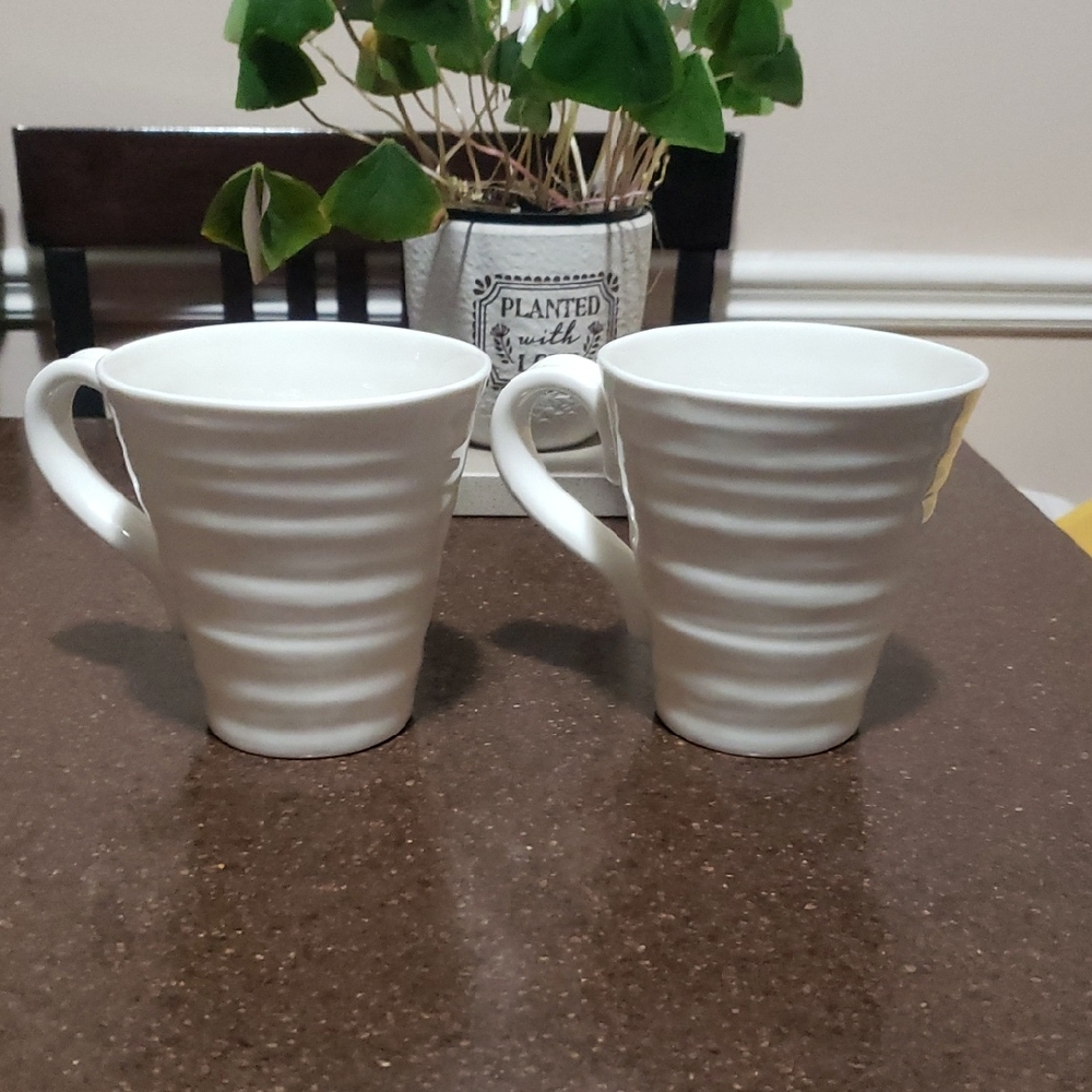 2 X Portmeirion Sophie Conran Collection 12.5 Oz Coffee Mug, Porcelain - White